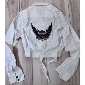 Rare Vtg Harley crisp cotton crop top size small